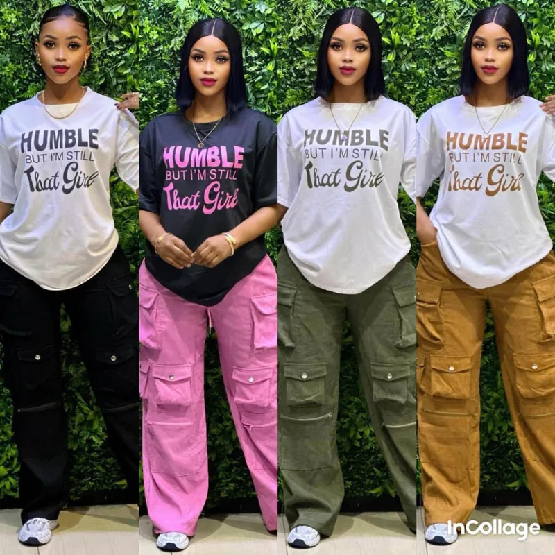 Women’s Graphic T-Shirt & Cargo Pants Set