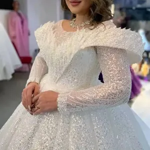 ✨ Robe de mariée de luxe blanche _📦 Uniquement sur commande via la Chine.