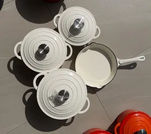 7 pcs Enamelcast iron cookware