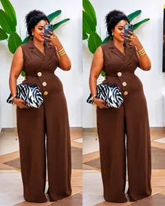 Combinaison Femme Marron Sans Manches