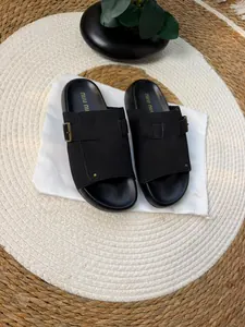 Mules noires confort à boucle réglable pour femme