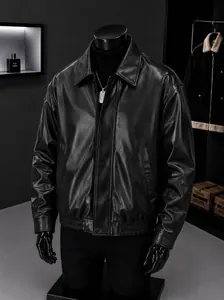 Veste Homme en Similicuir Premium – Blouson Zippé Élégant et Tendance