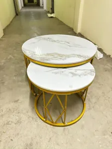 Modern Luxury 2in1 pure  Marble Nesting tables