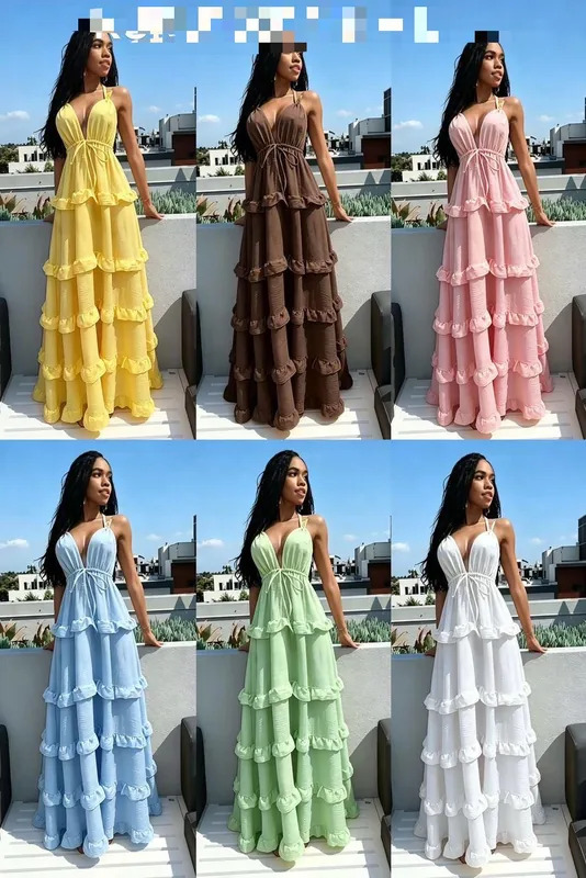 Women’s Elegant Halter Neck Maxi Dress