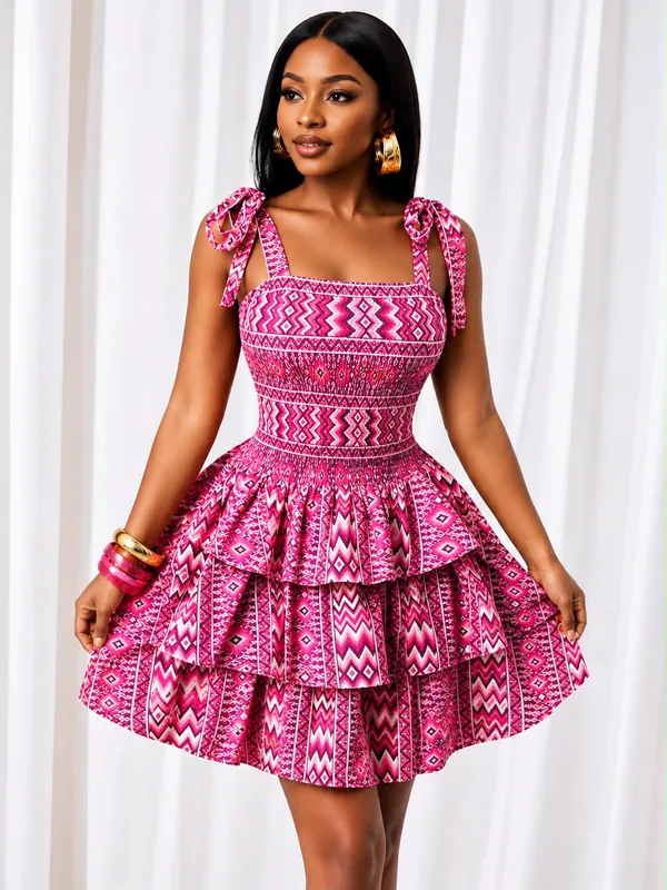 Women’s Bohemian Tiered Mini Dress