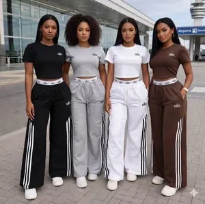 Women’s Crop Top & Wide-Leg Pants Set
