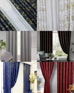 3 pcs Velvet Curtains(Marble Effect)