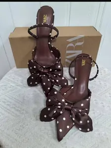 Sandales Zara Noeud Pois Chocolat