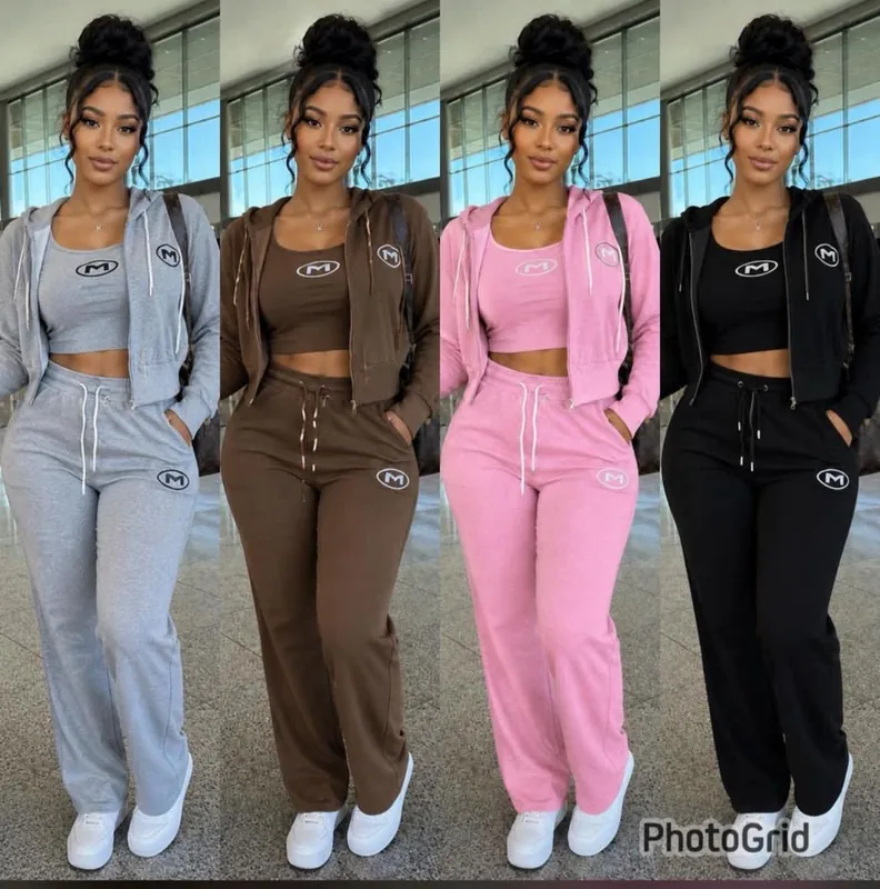 Women’s Three-Piece Hoodie Tracksuit Set
