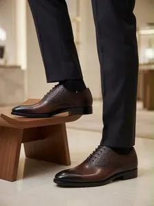 Chaussures de Ville Homme en Cuir – Oxford Élégantes Marron
